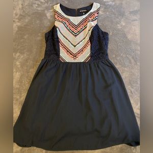 Blue dress with pattern front!